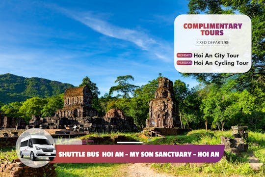 Retour shuttlebus naar My Son Sanctuary vanuit Hoi An