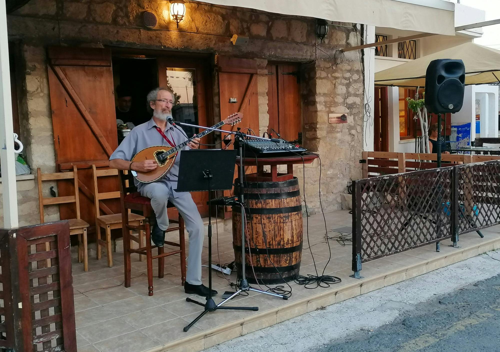 Evening Drink at Aphrodite's Rock & Folk Dinner