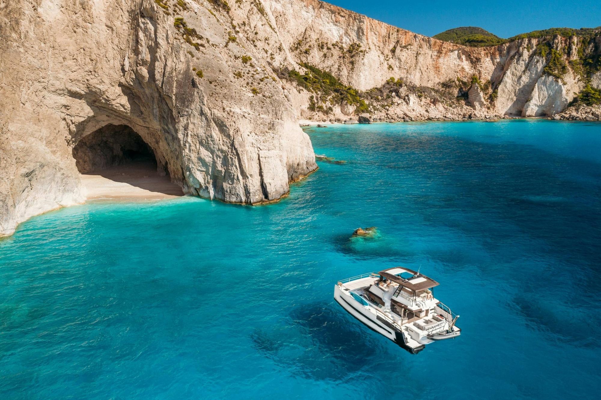 Full-day private yacht cruise in Zante