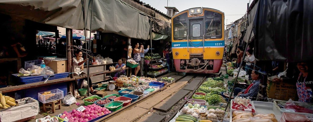 Bangkok’s Floating and Railway Markets with local community visit