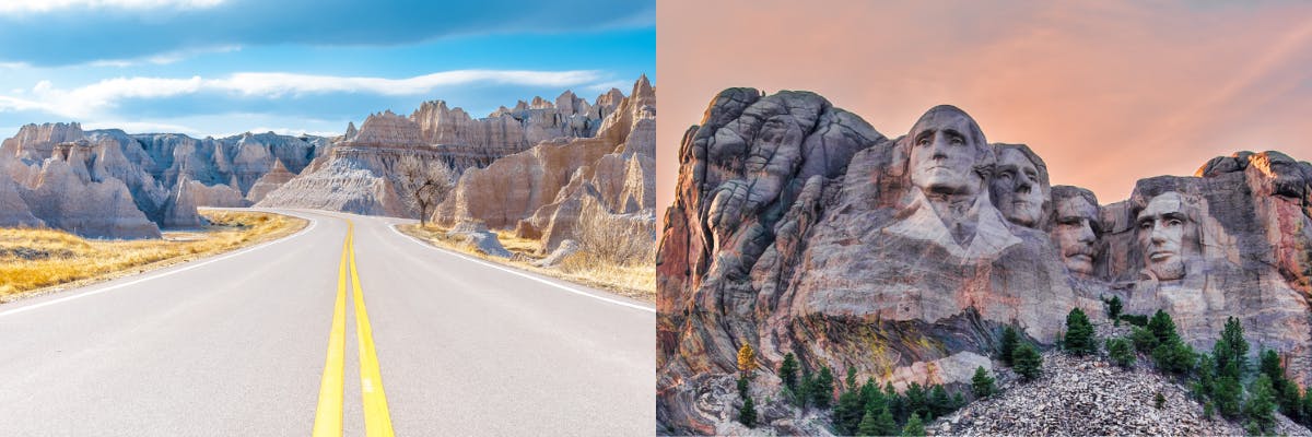 Parque Nacional de Badlands e Monte. Rushmore excursão autoguiada com áudio