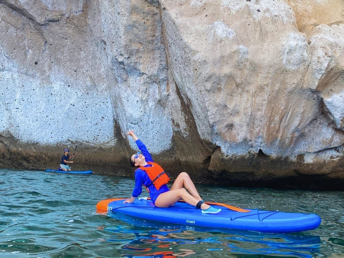 Stand-up paddle-boarding tour around Caleta’s beaches, in Tenerife