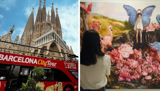 Hop-on hop-off Barcelona city tour with Moco Museum entrance ticket