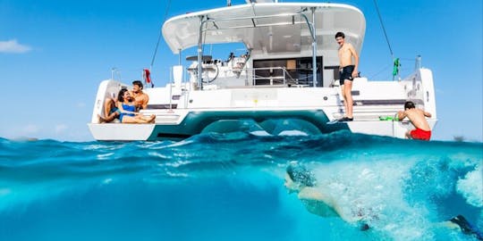 Croisière en catamaran d'une demi-journée à Mykonos, Délos et Rhenia avec déjeuner