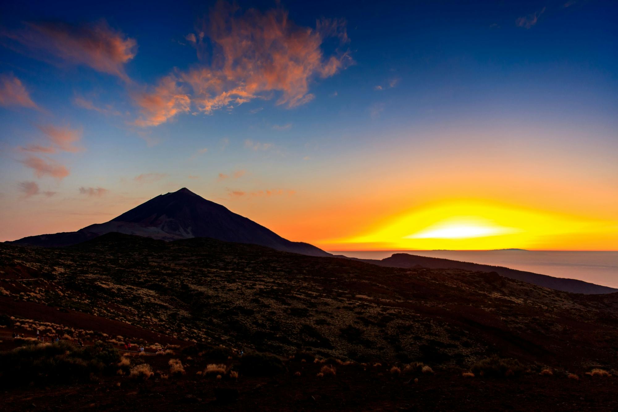 Teide à noite do sul e oeste