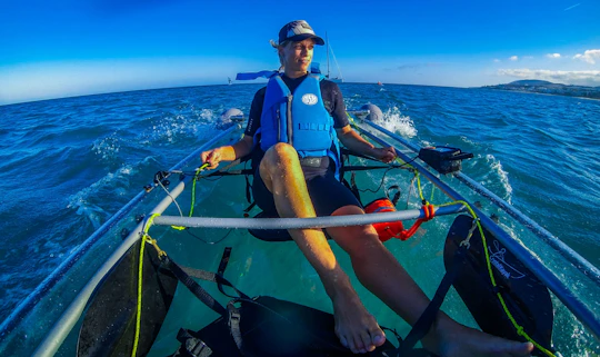 Transparent e-kayak guided tour in Fuerteventura