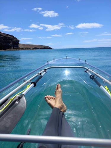 Transparent e-kayak guided tour in Fuerteventura