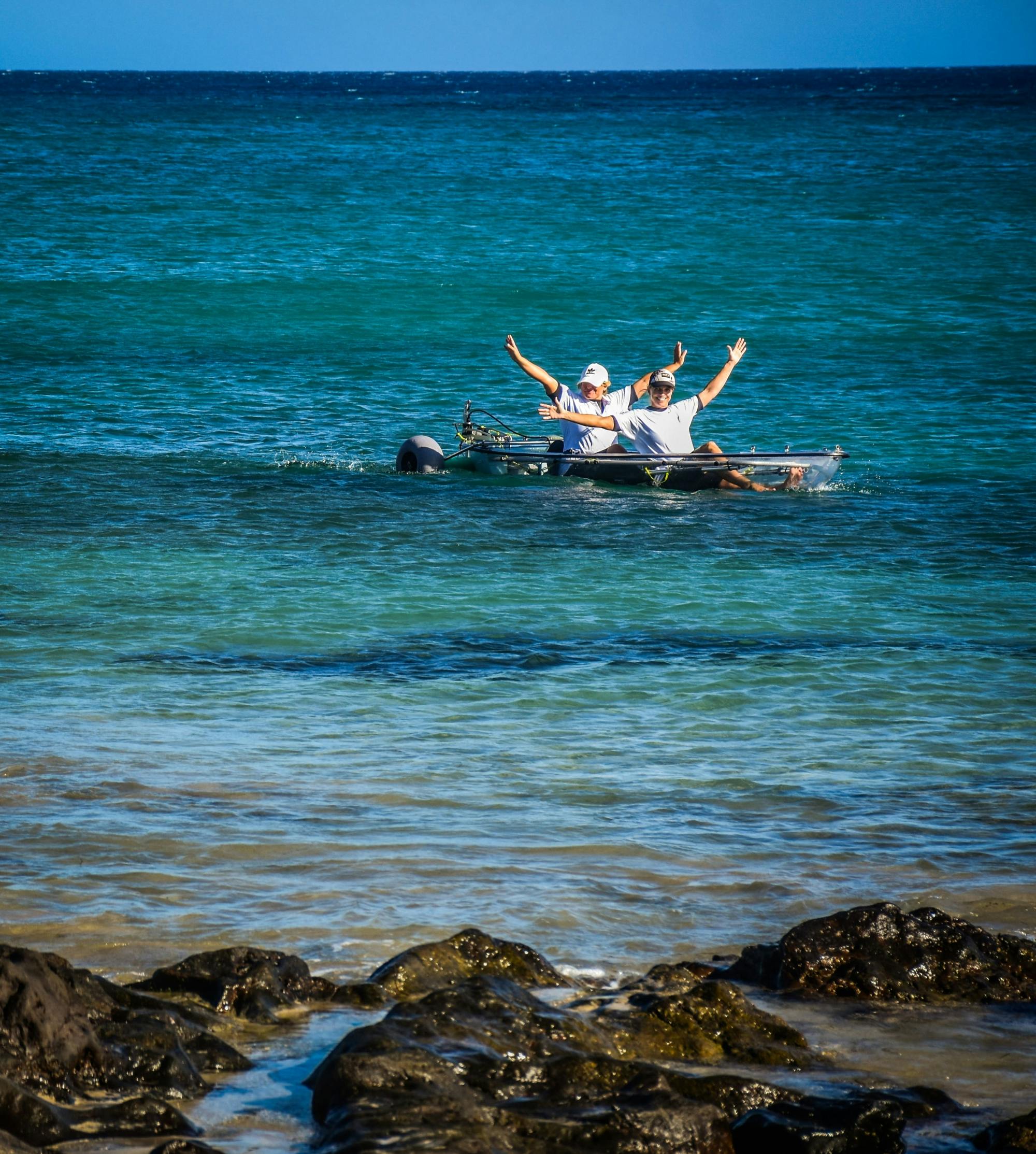 Transparent e-kayak guided tour in Fuerteventura