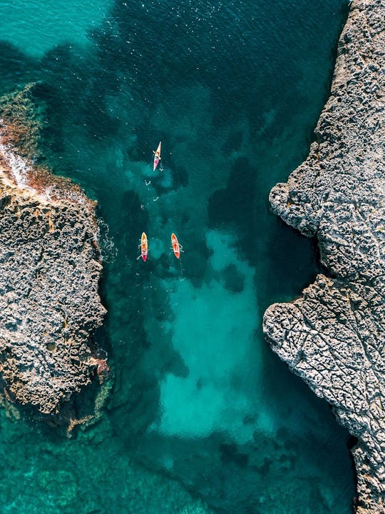 Stand-up paddle or kayaking guided tour with snorkelling with transfer