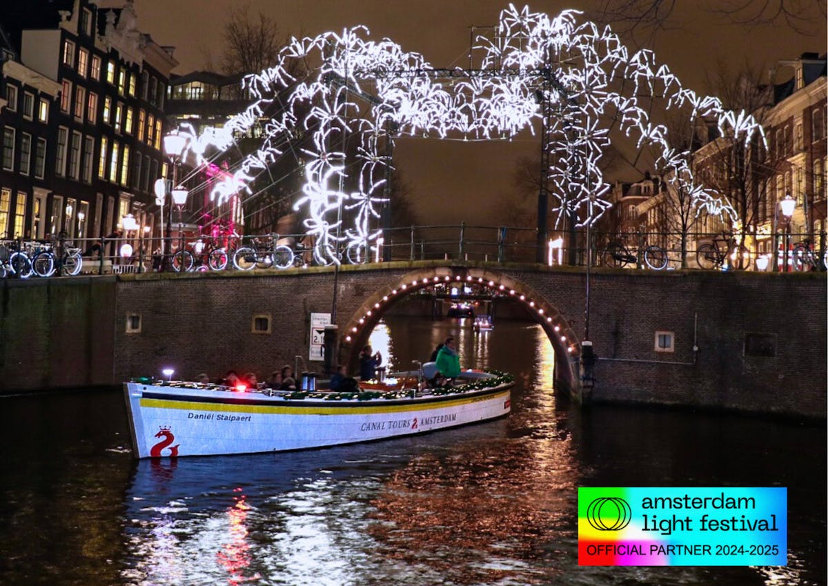 Amsterdam Light festival rondvaart met een open boot