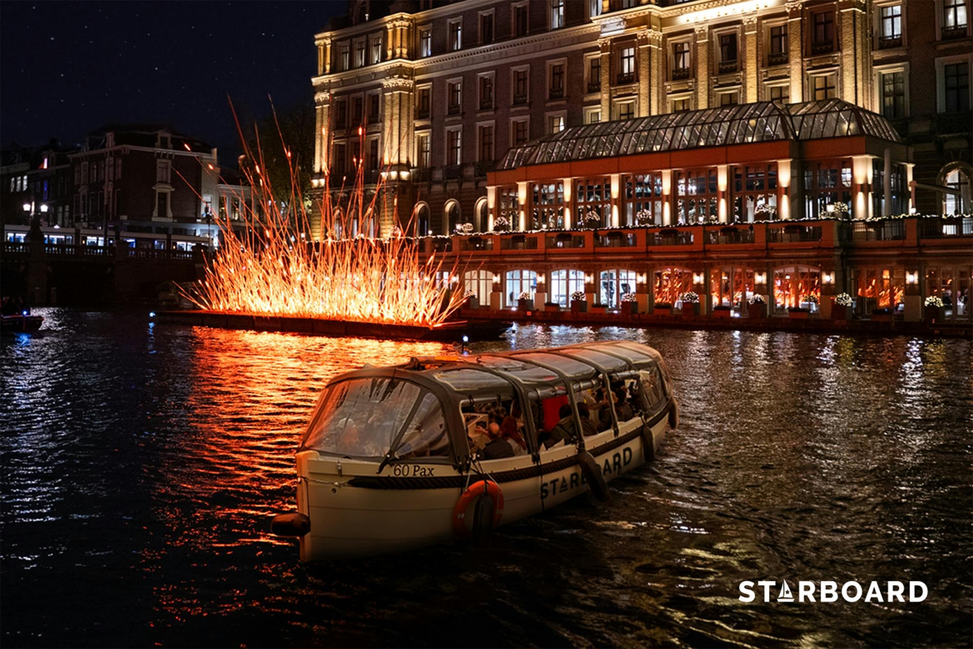 Croisière à Amsterdam pendant le Festival des Lumières avec open bar