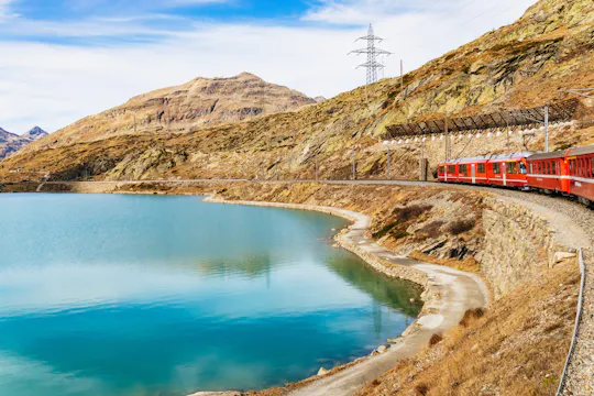 St. Moritz and Bernina Red Train from Milan with Lake Como Cruise