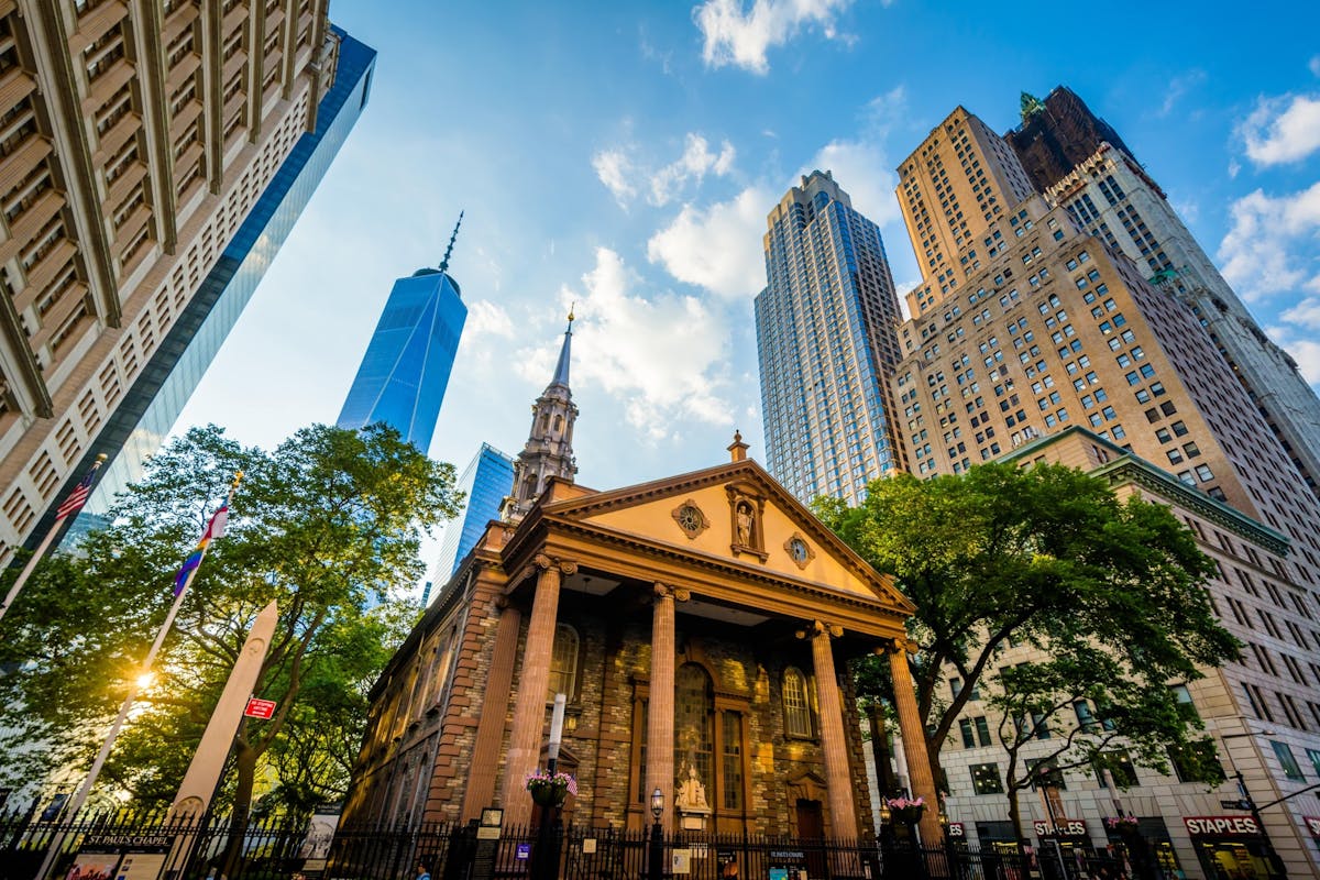 9-11 Ground Zero wandeltocht: St. Paul's Chapel, Firefighter's Memorial Wall en 9-11 Memorial