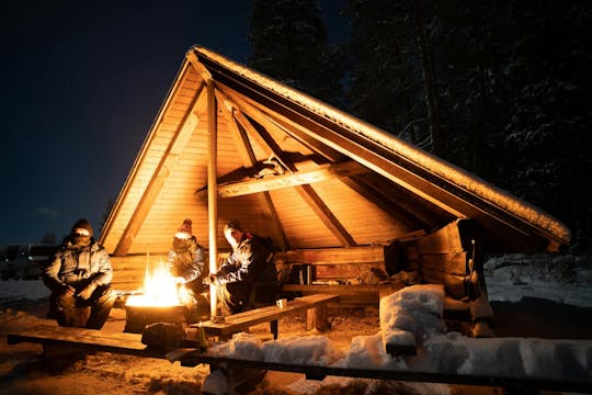 Night Barbecue in Lapland Outdoors