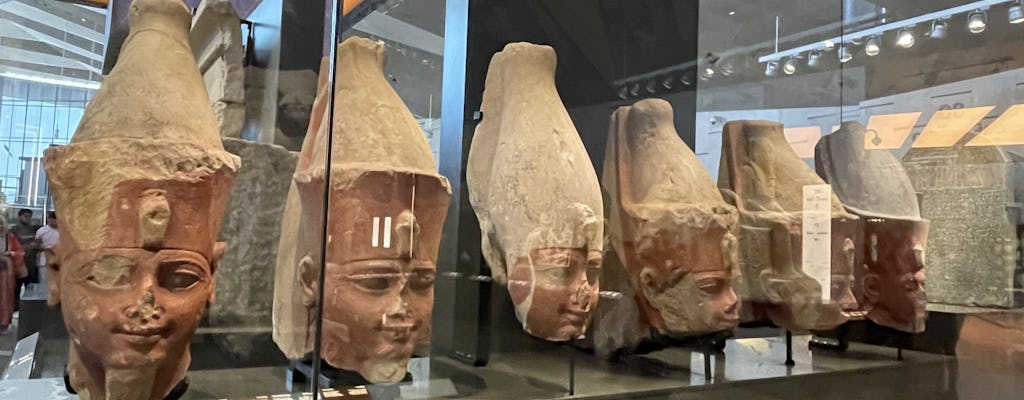 New Grand Egyptian Museum and Giza Pyramids from Sharm by Plane