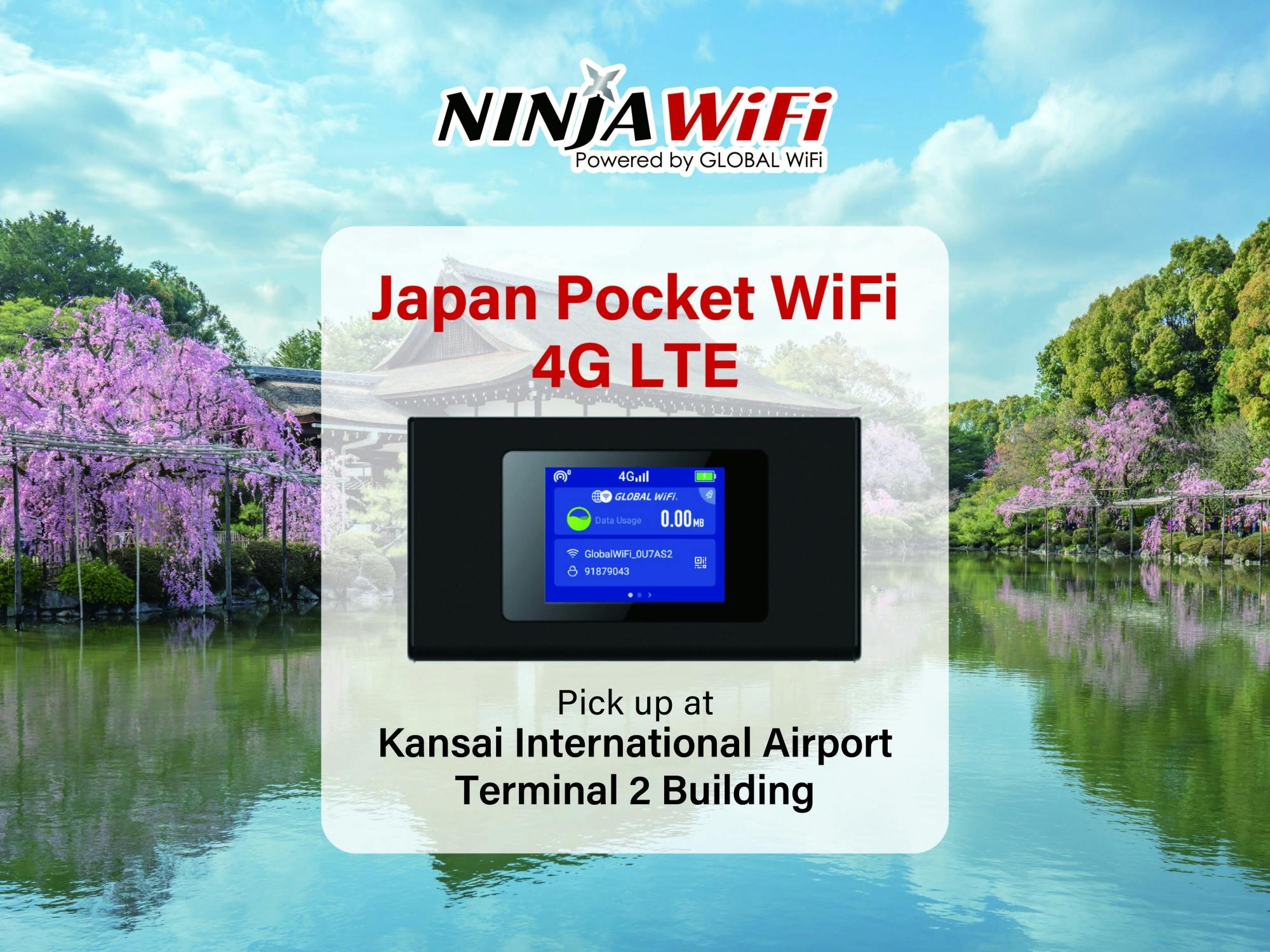 Wynajem mobilnego WiFi na terminalu 2 lotniska Kansai