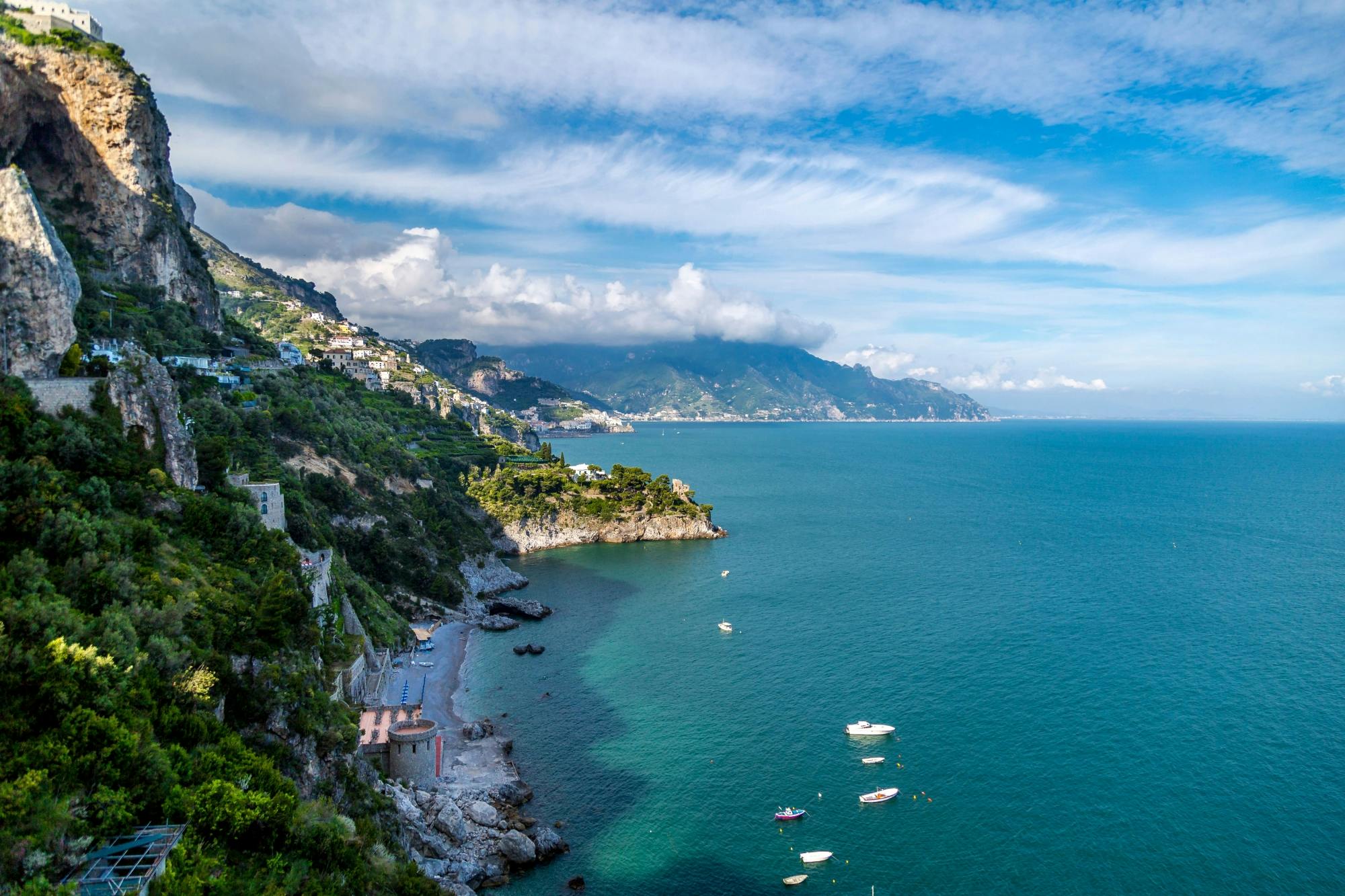 Full-day Positano and Amalfi boat tour with lunch