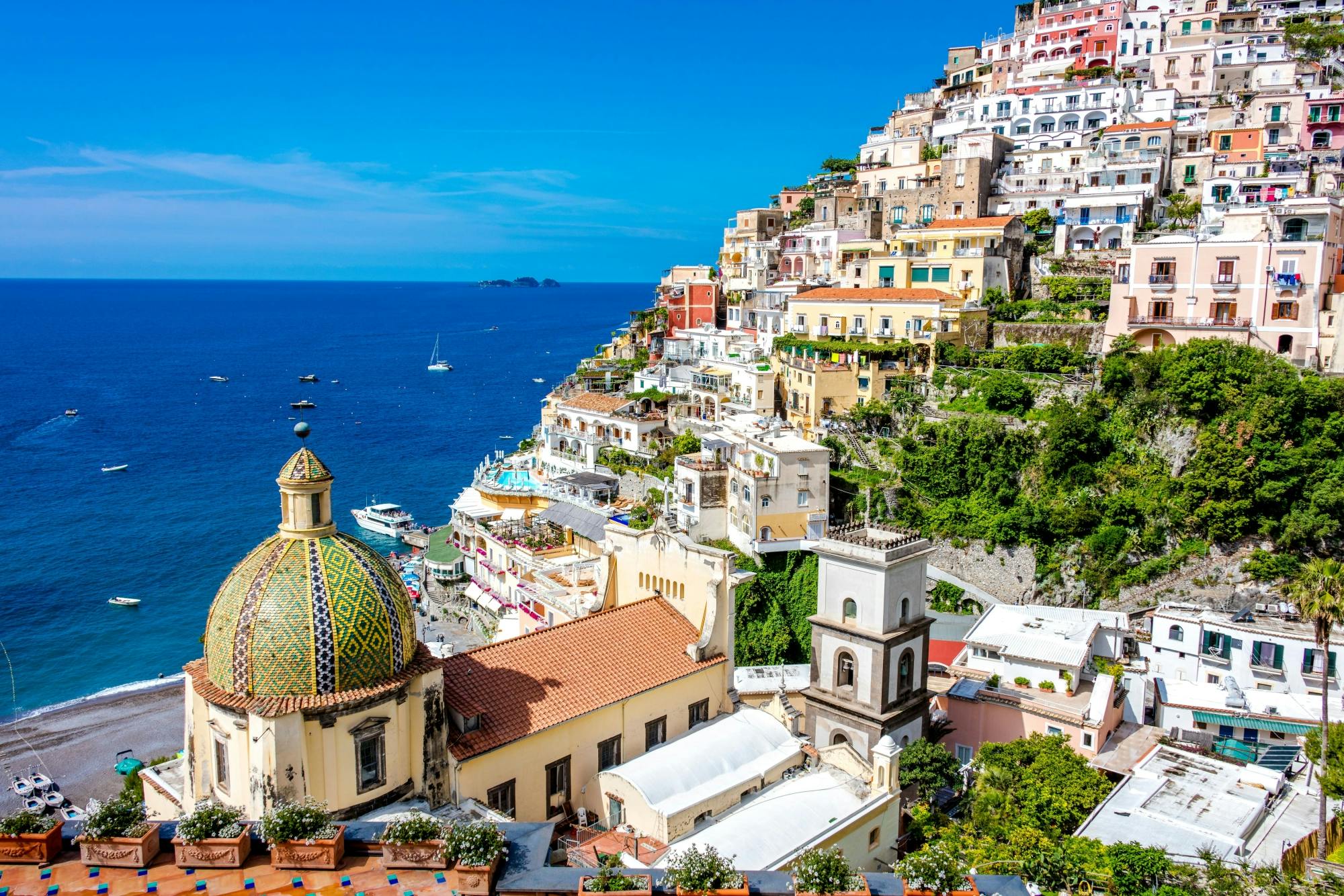 Full-day Positano and Amalfi boat tour with lunch