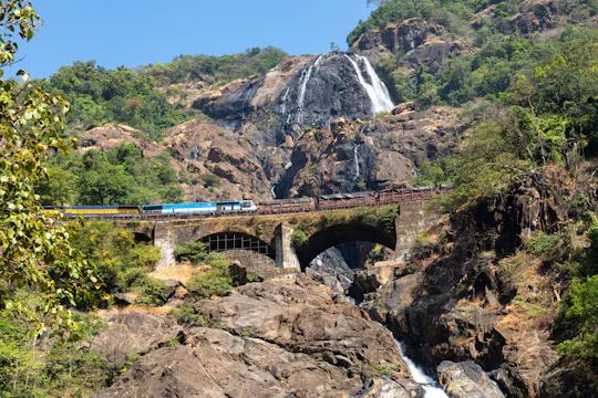 Dudhsagar-vandfaldet på udflugt fra Goa med krydderihave og frokost