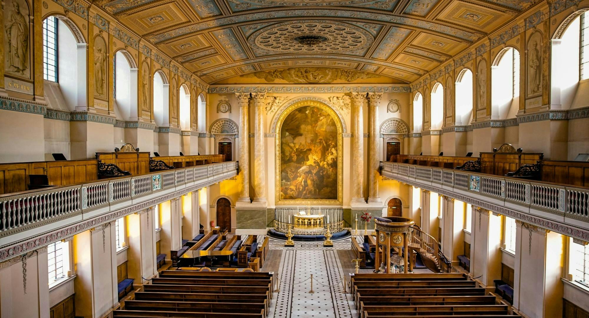 Cruzeiro de ida pelo Tâmisa e Old Royal Naval College com Painted Hall