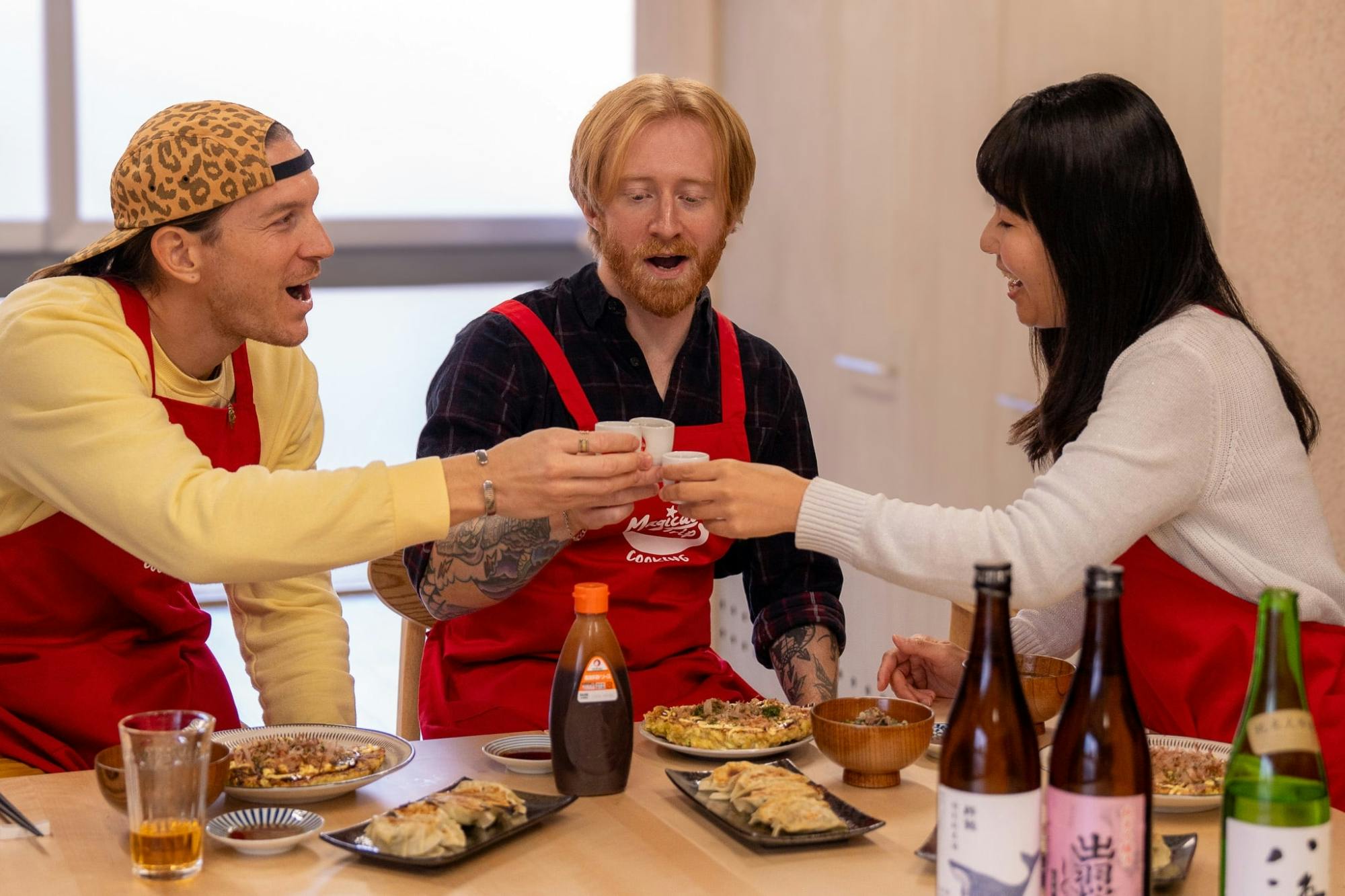 Cours de cuisine à Osaka et dégustation de saké avec visite d'un supermarché local