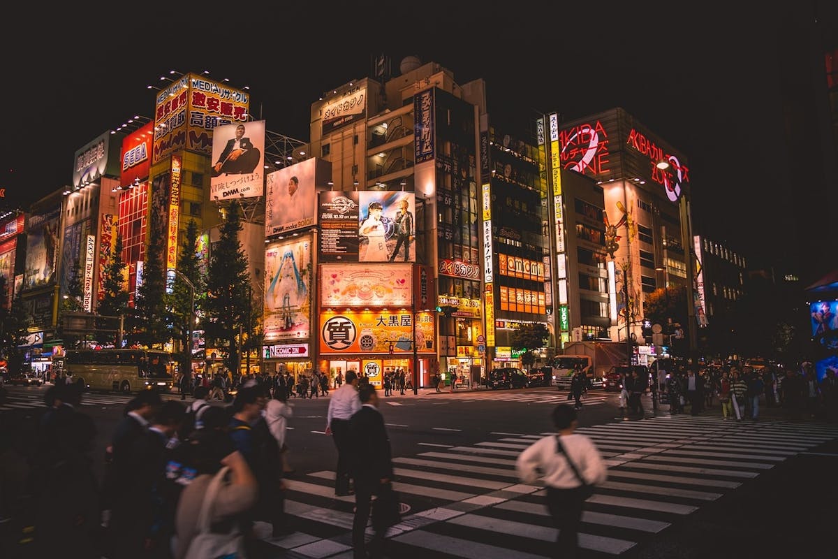 Nachttour door Tokio in Akihabara en Shibuya met karaoke