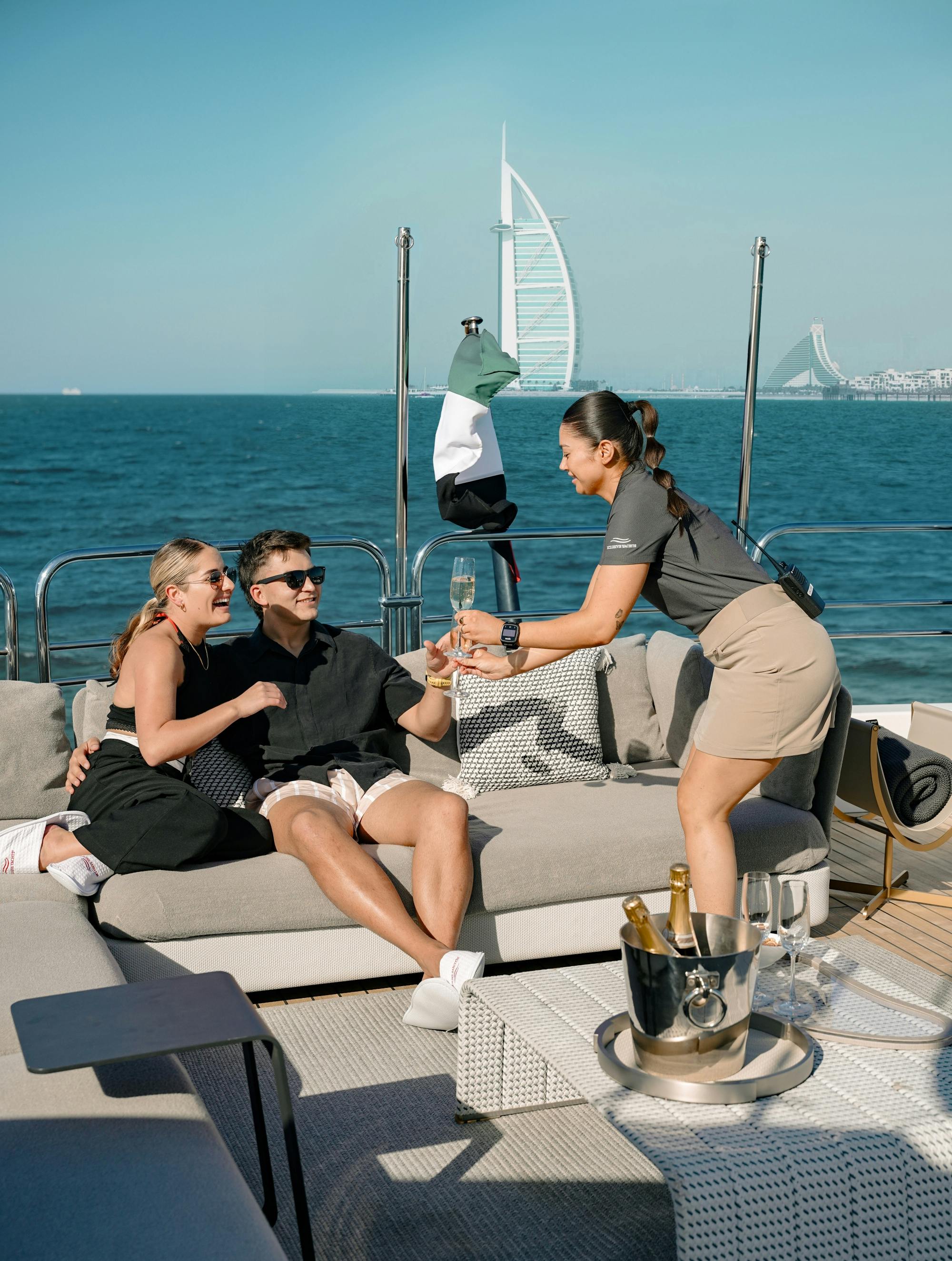 Gourmet Dining Experience Aboard Sunseeker Superyacht in Dubai