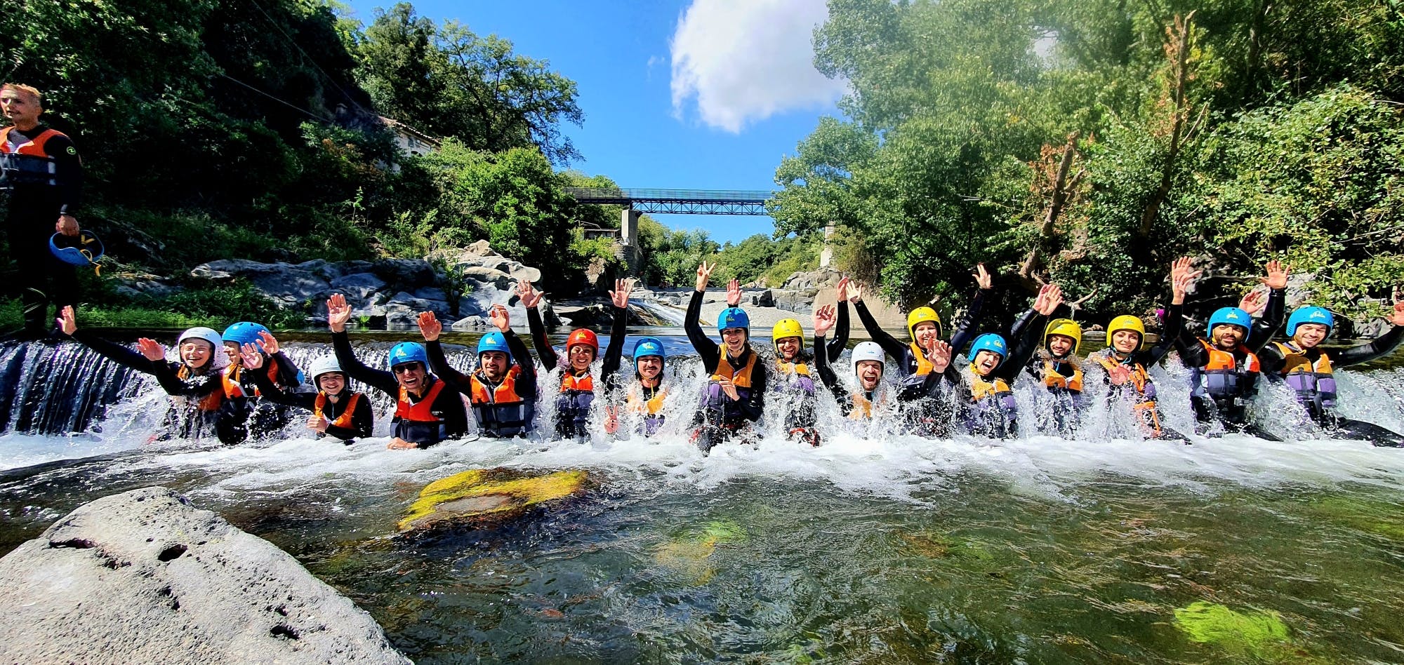 River trekking and body rafting guided tour at Alcantara Gorges