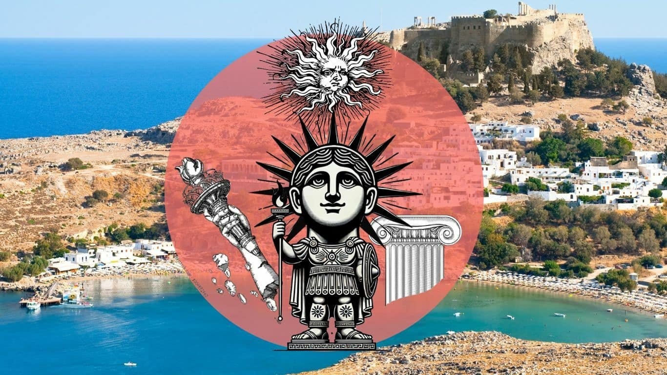 Greek myths digital treasure hunt tour across Lindos