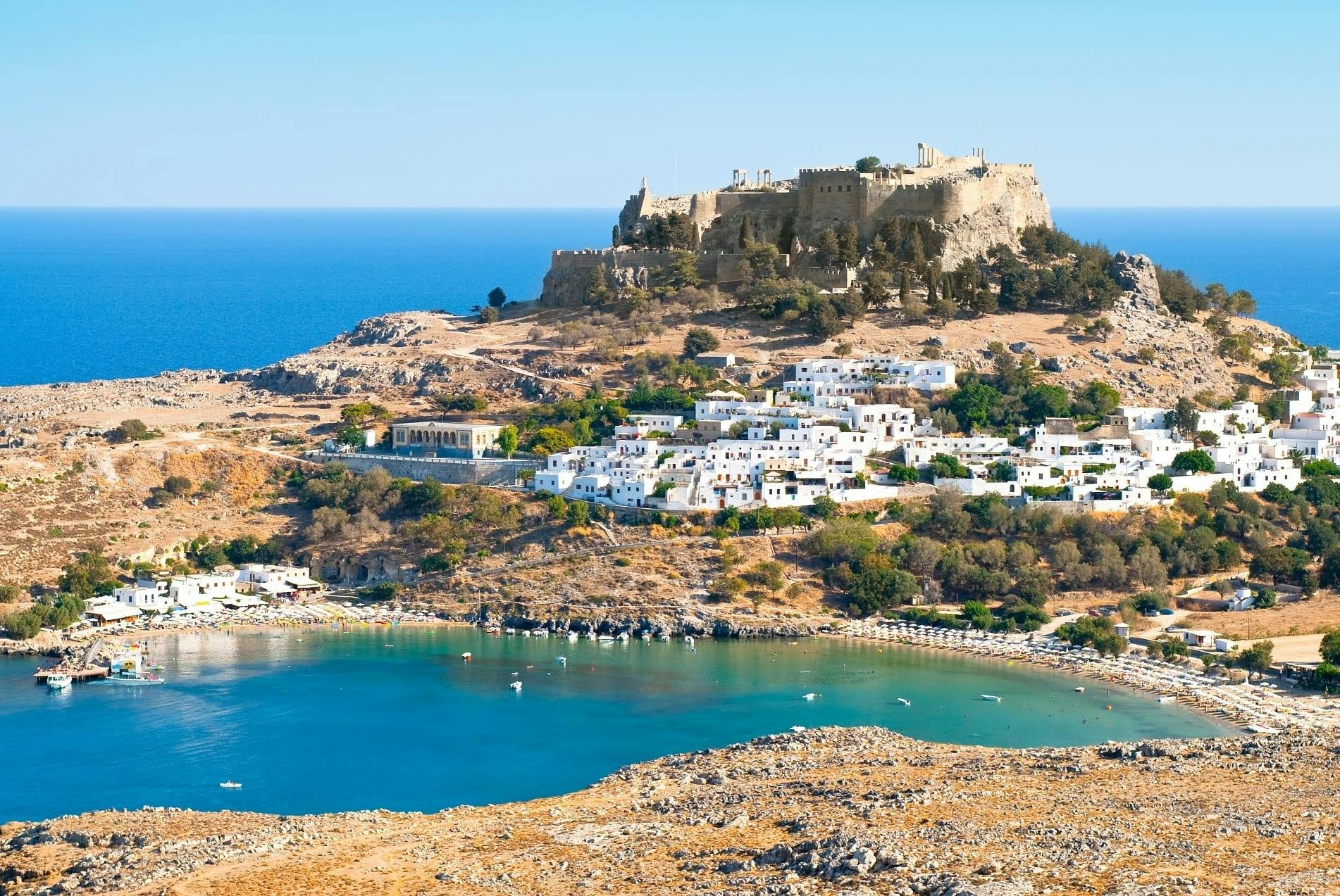 Greek myths digital treasure hunt tour across Lindos