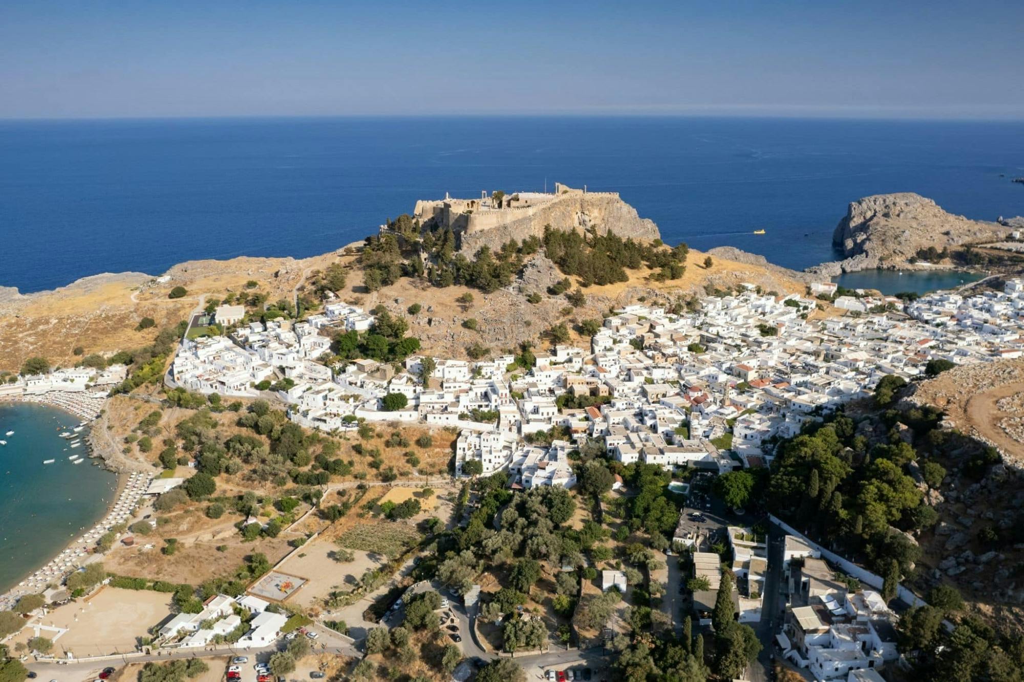 Greek myths digital treasure hunt tour across Lindos