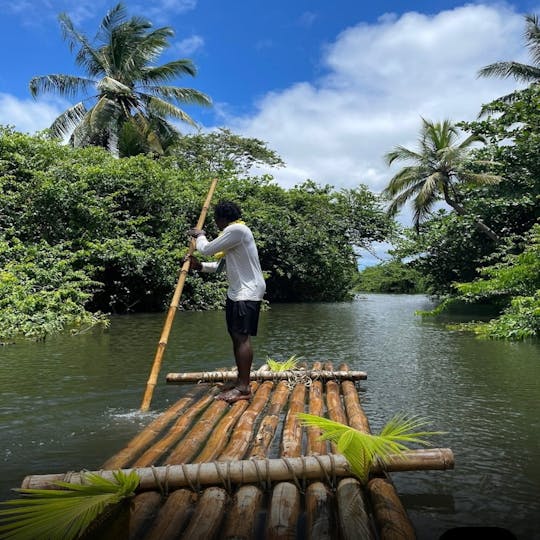 Bamboo raft tour in Roseau Valley with local guide