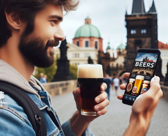 Tour audio autoguidato di Praga con mostra di birra