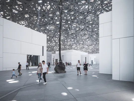 Dagtrip vanuit Dubai naar het Louvre Museum in Abu Dhabi en de Grote Moskee van Sheikh Zayed