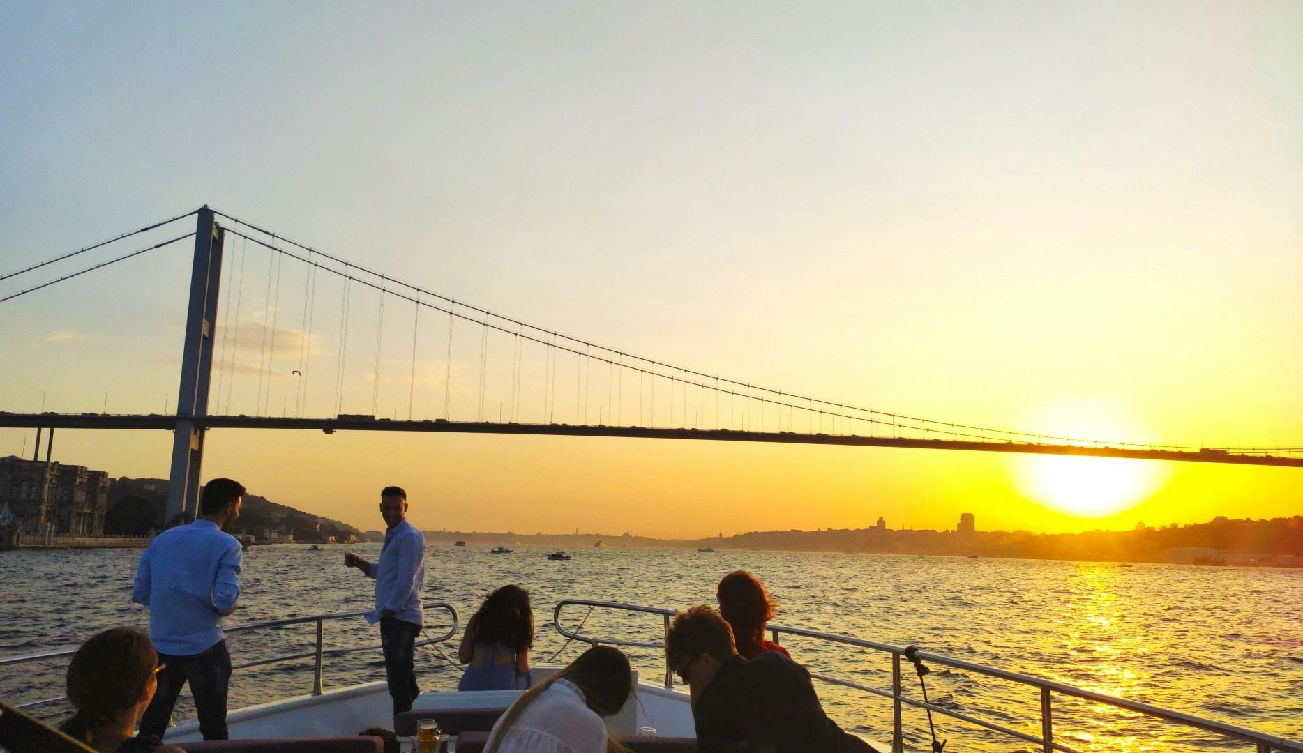 Bosphorus sunset cruise on luxury yacht with guide