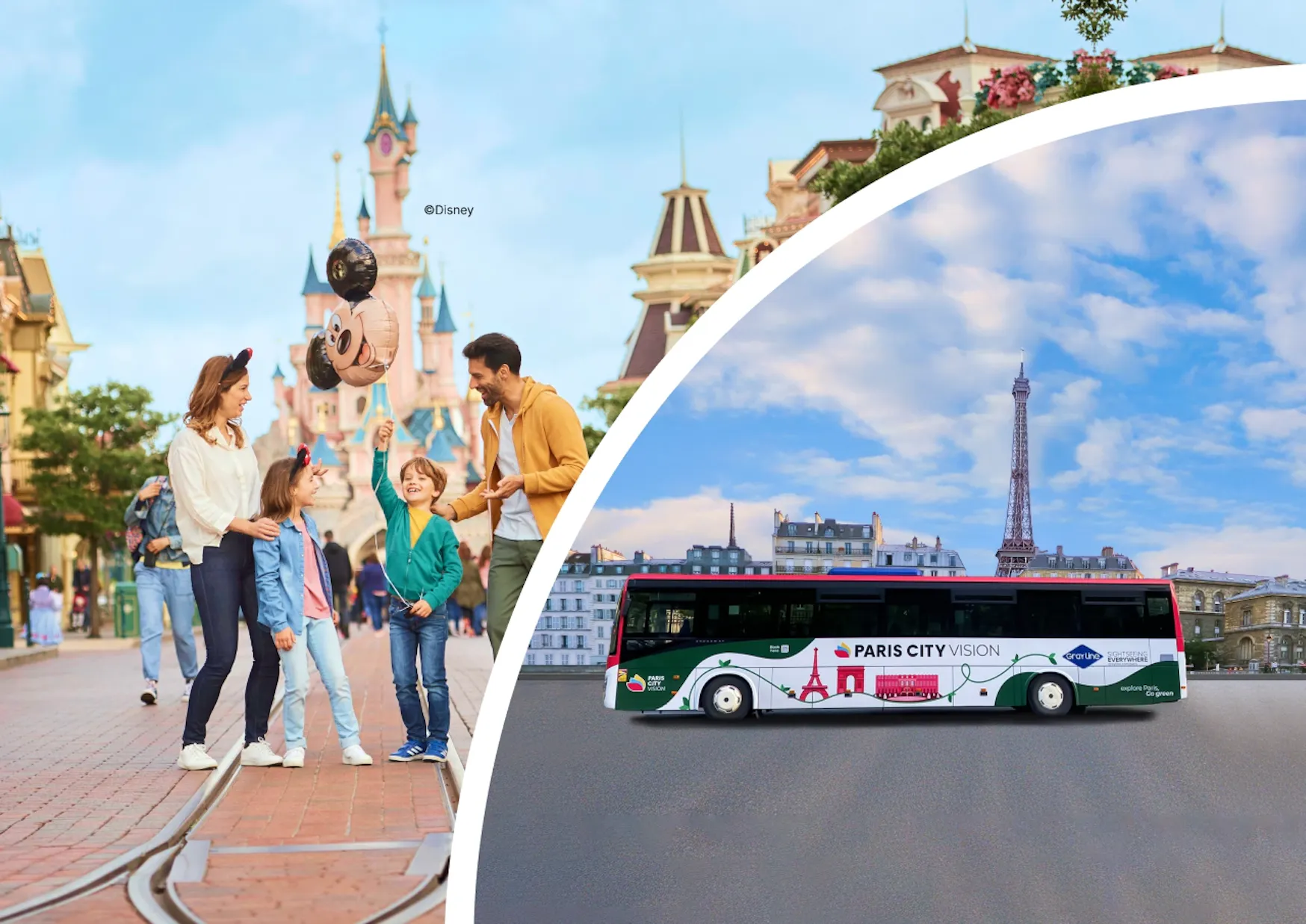 Disneyland® Paris -päiväretki Pariisista kuljetuksineen