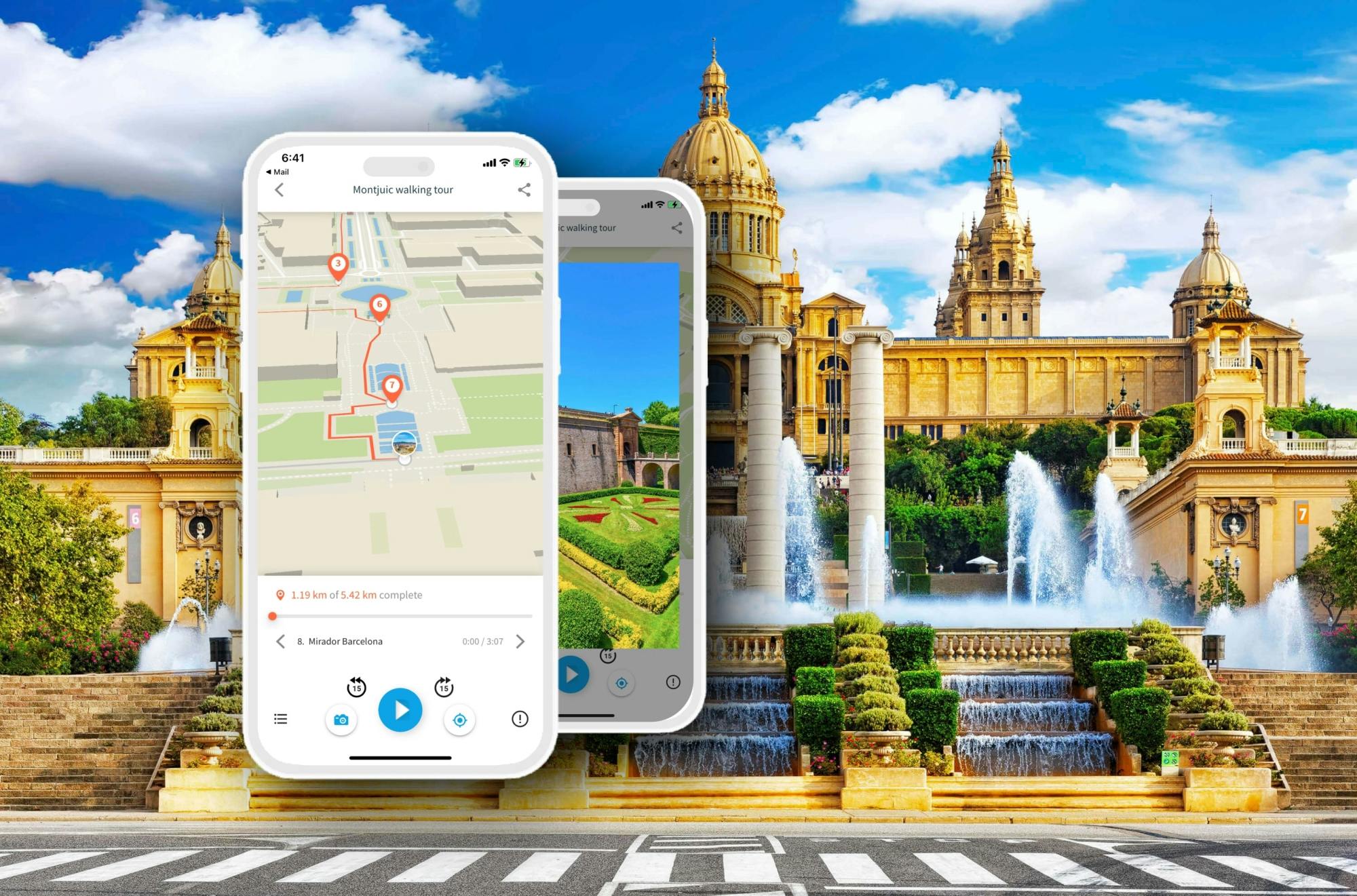 Montjuic Park Walking Tour with Audio Guide App