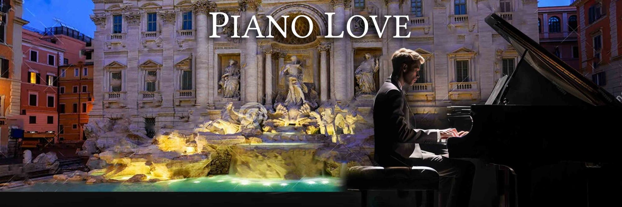 Piano love concert overlooking the Trevi Fountain in Rome