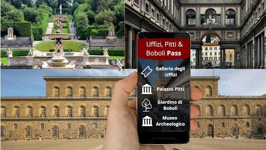 Ingresso combinado Uffizi, Pitti, Boboli com guia de áudio digital