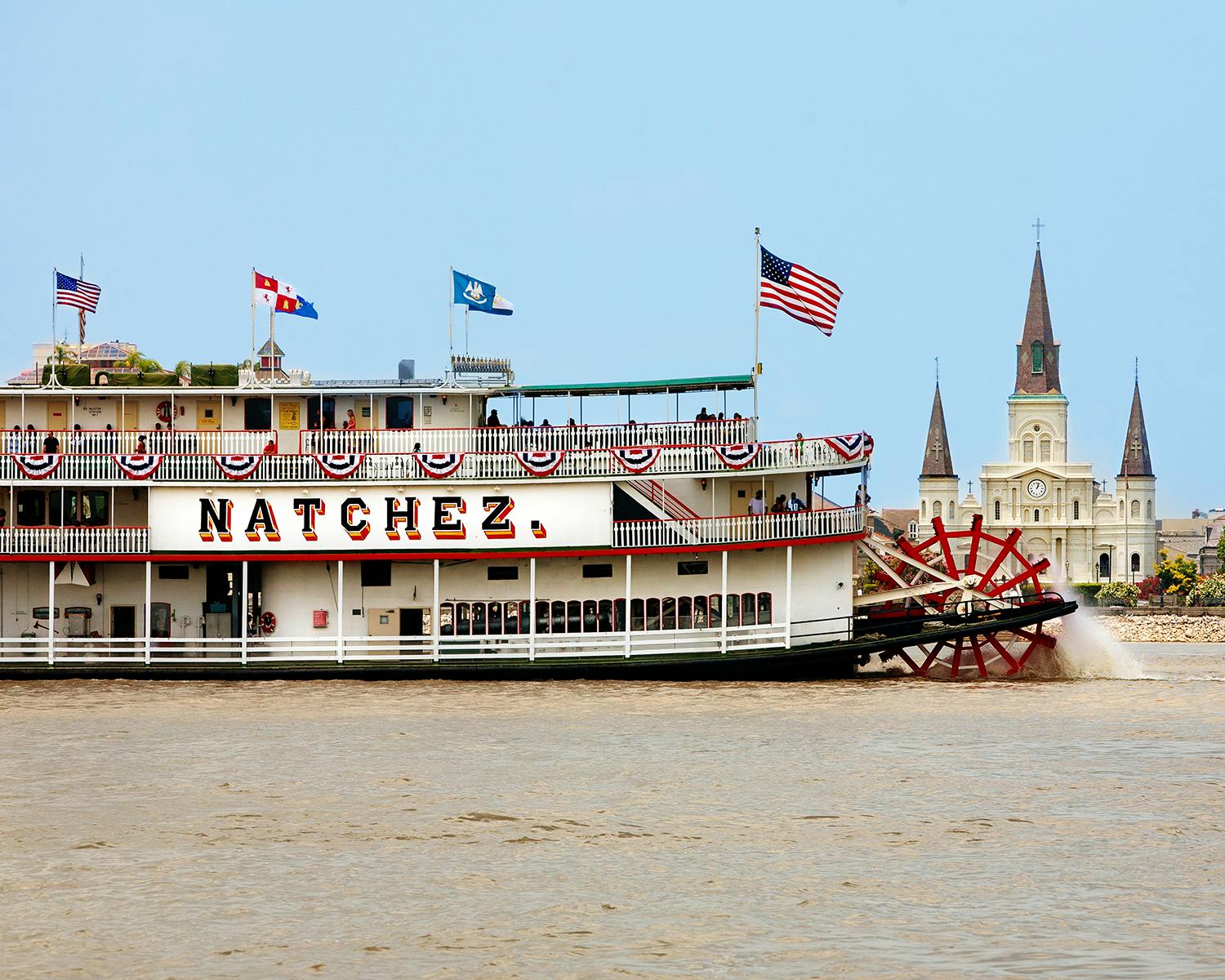 Zondagse jazzbrunchcruise op stoomboot Natchez in New Orleans