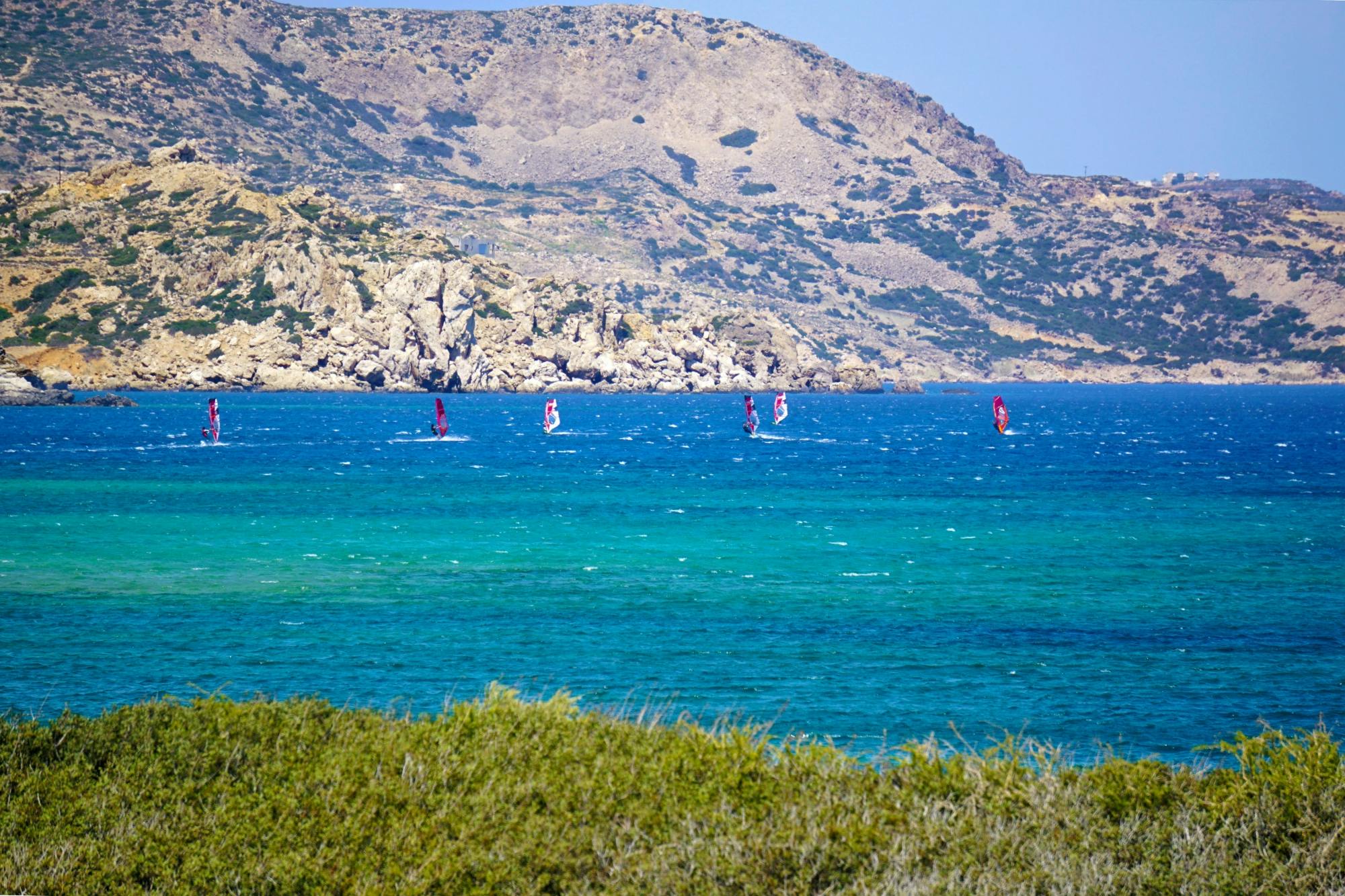 Windsurfing in Chicken Bay Karpathos