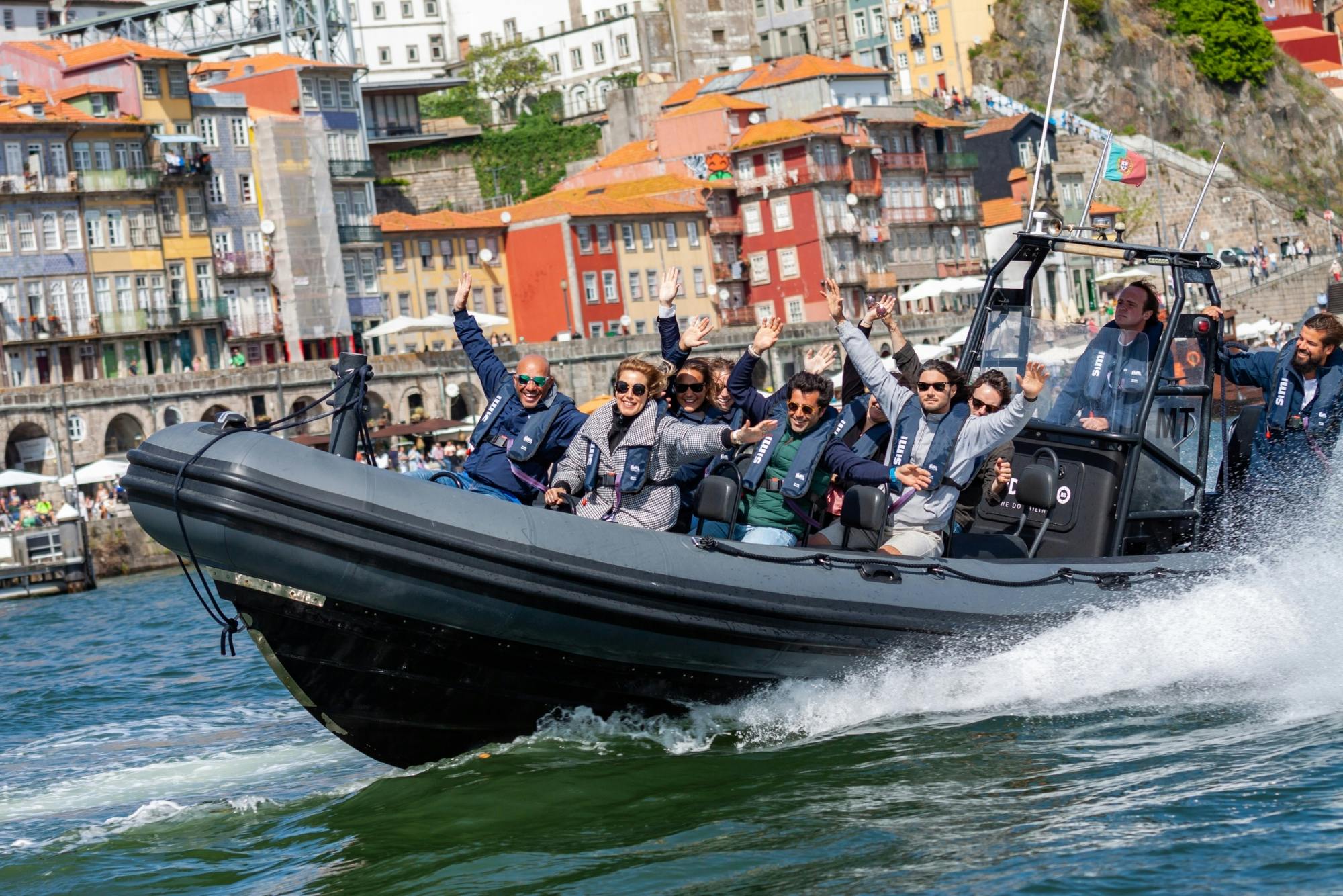 Speedboottocht langs de zes bruggen van Porto over de rivier de Douro