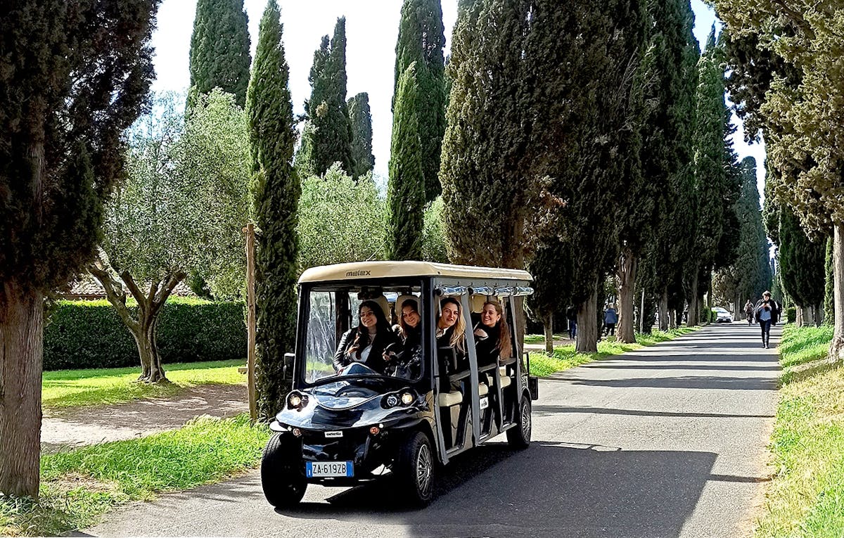 Rome Appian Way en catacomben tour per elektrische golfkar