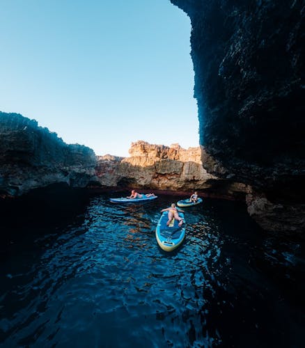 Stand-up paddle or kayaking guided tour with snorkelling