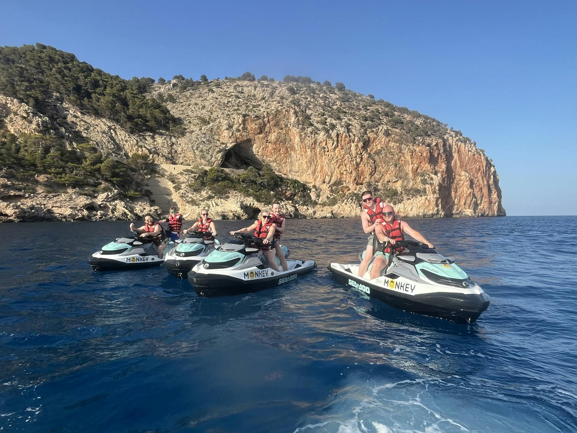 Jet ski adventure from Cala Bona to the Caves of Artà