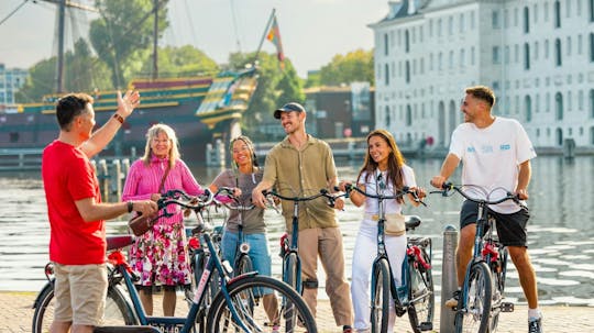 Guided bike tour through iconic Amsterdam locations