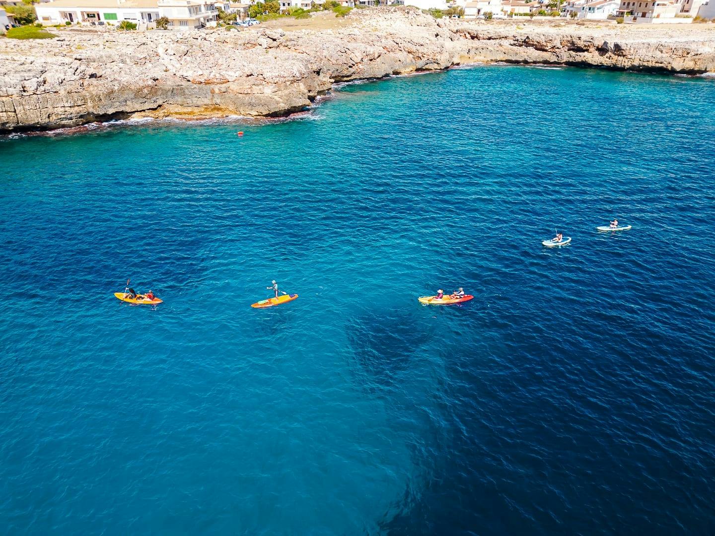 Stand-up paddle or kayaking guided tour with snorkelling