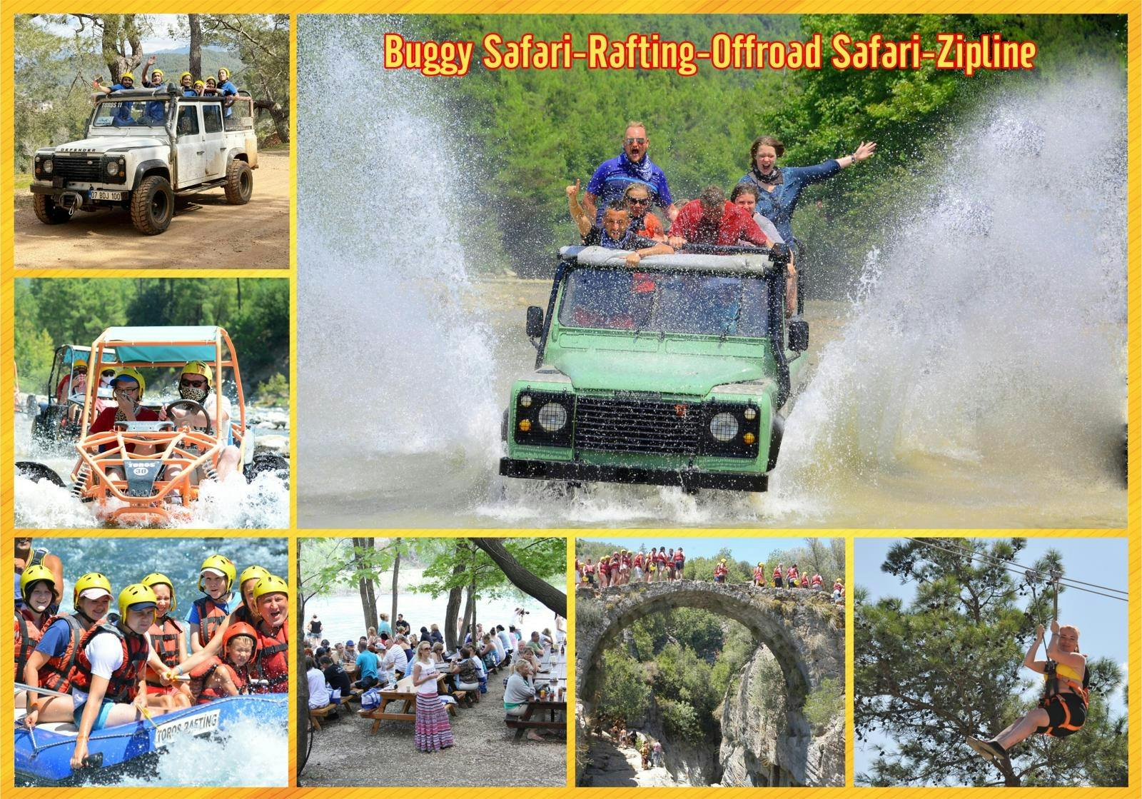Safari en buggy, rafting, safari todoterreno y tirolina en Turquía