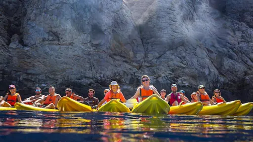 Guided Majorca kayaking tour at sunset with picnic