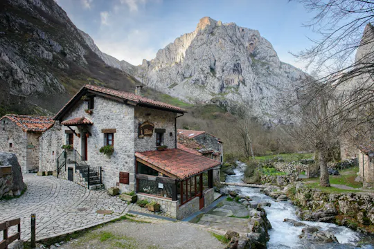 Picos de Europa, Bulnes and Cabrales cheese cave from Cangas de Onís
